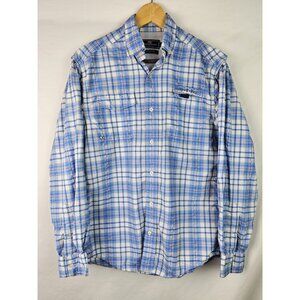Vineyard Vines Men's Shirt Size Small Blue Plaid Long Sleeve Harbor Shirt Vented